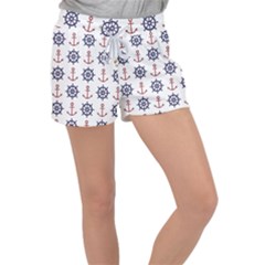 Nautical-seamless-pattern Velour Lounge Shorts