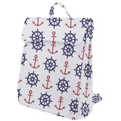 Nautical-seamless-pattern Flap Top Backpack