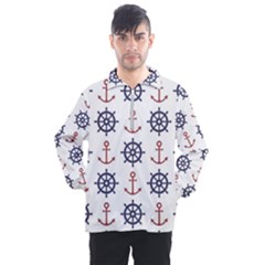 Nautical-seamless-pattern Men s Half Zip Pullover