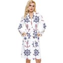 Nautical-seamless-pattern Long Sleeve Velour Robe View1