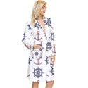 Nautical-seamless-pattern Long Sleeve Velour Robe View3