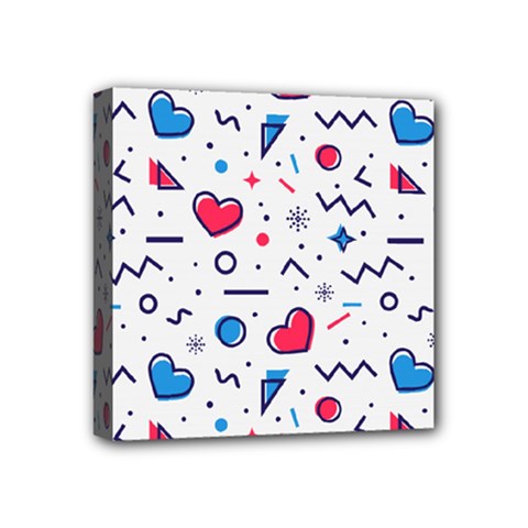 Hearts-seamless-pattern-memphis-style Mini Canvas 4  X 4  (stretched)