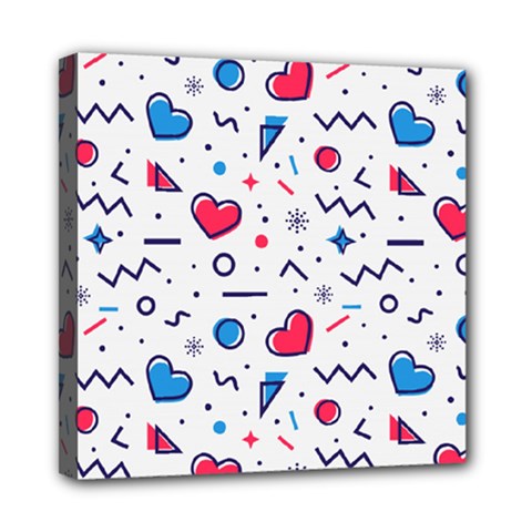 Hearts-seamless-pattern-memphis-style Mini Canvas 8  X 8  (stretched)