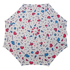 Hearts-seamless-pattern-memphis-style Straight Umbrellas by Jancukart