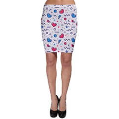 Hearts-seamless-pattern-memphis-style Bodycon Skirt