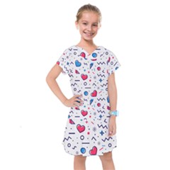 Hearts-seamless-pattern-memphis-style Kids  Drop Waist Dress