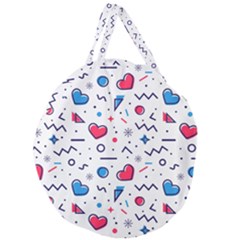 Hearts-seamless-pattern-memphis-style Giant Round Zipper Tote