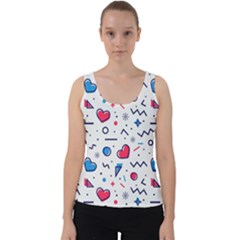 Hearts-seamless-pattern-memphis-style Velvet Tank Top