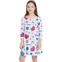 Hearts-seamless-pattern-memphis-style Kids  Quarter Sleeve Skater Dress View1