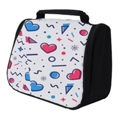 Hearts-seamless-pattern-memphis-style Full Print Travel Pouch (small)