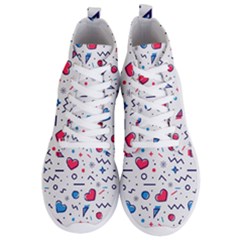 Hearts-seamless-pattern-memphis-style Men s Lightweight High Top Sneakers