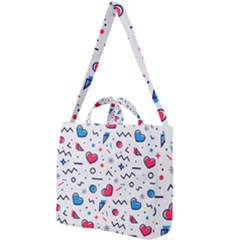 Hearts-seamless-pattern-memphis-style Square Shoulder Tote Bag