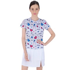 Hearts-seamless-pattern-memphis-style Women s Sports Top