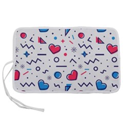 Hearts-seamless-pattern-memphis-style Pen Storage Case (l)