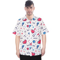 Hearts-seamless-pattern-memphis-style Men s Hawaii Shirt