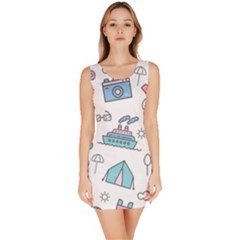 Transportation Seamless Pattern Bodycon Dress