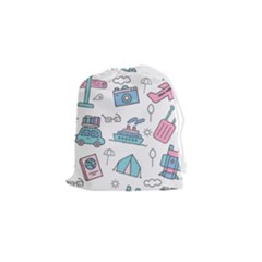 Transportation Seamless Pattern Drawstring Pouch (small)