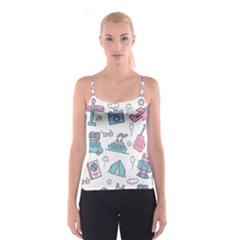 Transportation Seamless Pattern Spaghetti Strap Top