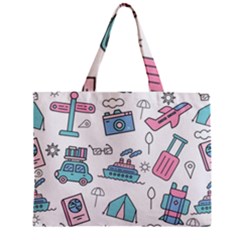 Transportation Seamless Pattern Zipper Mini Tote Bag