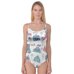 Transportation Seamless Pattern Camisole Leotard 