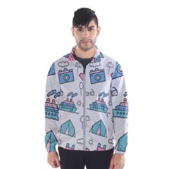 Transportation Seamless Pattern Men s Windbreaker