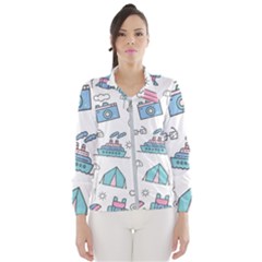 Transportation Seamless Pattern Women s Windbreaker