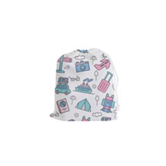 Transportation Seamless Pattern Drawstring Pouch (xs)