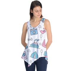 Transportation Seamless Pattern Sleeveless Tunic