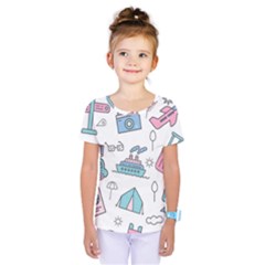 Transportation Seamless Pattern Kids  One Piece Tee