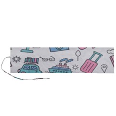 Transportation Seamless Pattern Roll Up Canvas Pencil Holder (l)