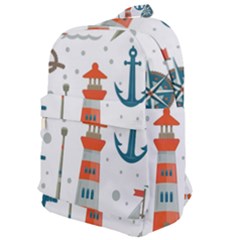 Nautical-elements-pattern-background Classic Backpack