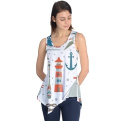 Nautical-elements-pattern-background Sleeveless Tunic