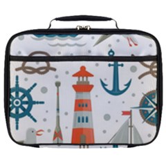 Nautical-elements-pattern-background Full Print Lunch Bag