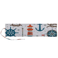 Nautical-elements-pattern-background Roll Up Canvas Pencil Holder (l)