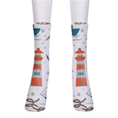 Nautical-elements-pattern-background Crew Socks