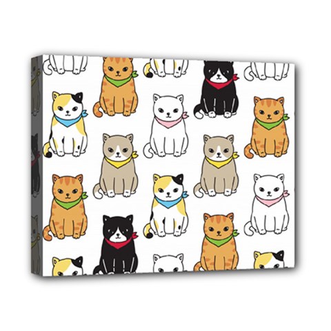 Cat-kitten-seamless-pattern Canvas 10  X 8  (stretched) by Jancukart