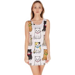 Cat-kitten-seamless-pattern Bodycon Dress