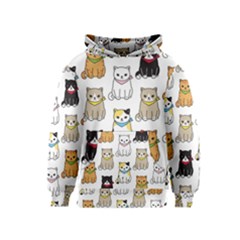 Cat-kitten-seamless-pattern Kids  Pullover Hoodie