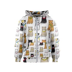 Cat-kitten-seamless-pattern Kids  Zipper Hoodie