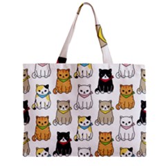 Cat-kitten-seamless-pattern Zipper Mini Tote Bag