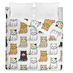 Cat-kitten-seamless-pattern Duvet Cover Double Side (queen Size)