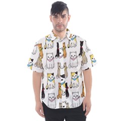 Cat-kitten-seamless-pattern Men s Short Sleeve Shirt