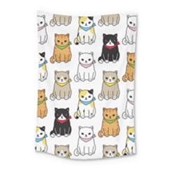 Cat-kitten-seamless-pattern Small Tapestry by Jancukart