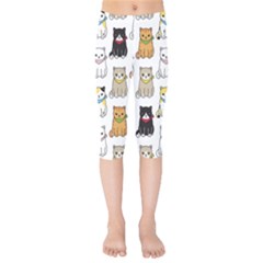 Cat-kitten-seamless-pattern Kids  Capri Leggings  by Jancukart