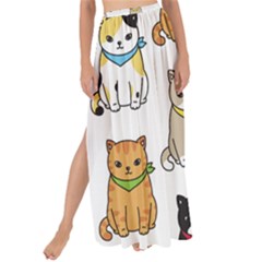 Cat-kitten-seamless-pattern Maxi Chiffon Tie-up Sarong