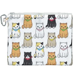 Cat-kitten-seamless-pattern Canvas Cosmetic Bag (xxxl)