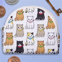 Cat-kitten-seamless-pattern Horseshoe Style Canvas Pouch