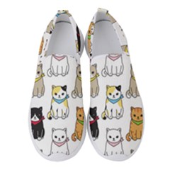 Cat-kitten-seamless-pattern Women s Slip On Sneakers