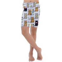 Cat-kitten-seamless-pattern Kids  Lightweight Velour Cropped Yoga Leggings