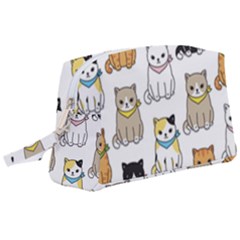 Cat-kitten-seamless-pattern Wristlet Pouch Bag (large)